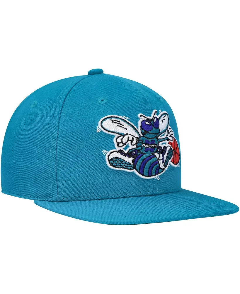 Men's Mitchell & Ness Teal Charlotte Hornets Hardwood Classics Mvp Team Ground 2.0 Fitted Hat