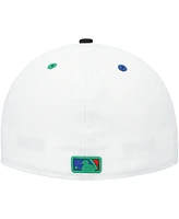 Men's New Era White, Black Kansas City Royals Primary Eye 59FIFTY Fitted Hat