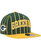 Men's New Era Green, Gold Green Bay Packers Pinstripe City Arch 9FIFTY Snapback Hat