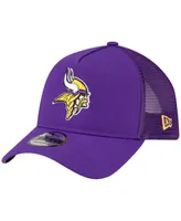 Men's New Era Purple Minnesota Vikings A-Frame Trucker 9FORTY Adjustable Hat