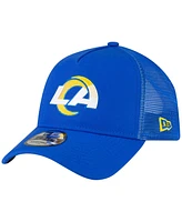 Men's New Era Royal Los Angeles Rams A-Frame Trucker 9FORTY Adjustable Hat