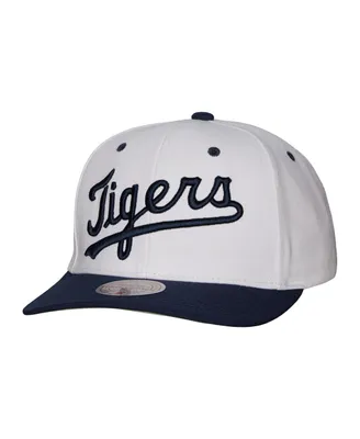 Men's Mitchell & Ness White Detroit Tigers Cooperstown Collection Pro Crown Snapback Hat