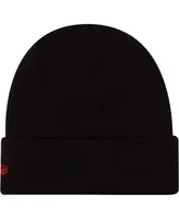 Big Boys and Girls New Era Black Manchester United Essential Cuffed Knit Hat