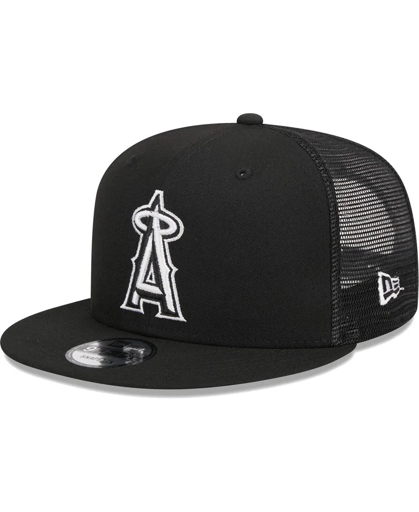 Men's New Era Black Los Angeles Angels Trucker 9FIFTY Snapback Hat