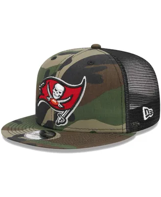 Big Boys and Girls New Era Camo Tampa Bay Buccaneers Main Trucker 9FIFTY Snapback Hat