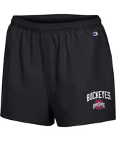 Women's Champion Black Ohio State Buckeyes Football Fan High Waist Shorts