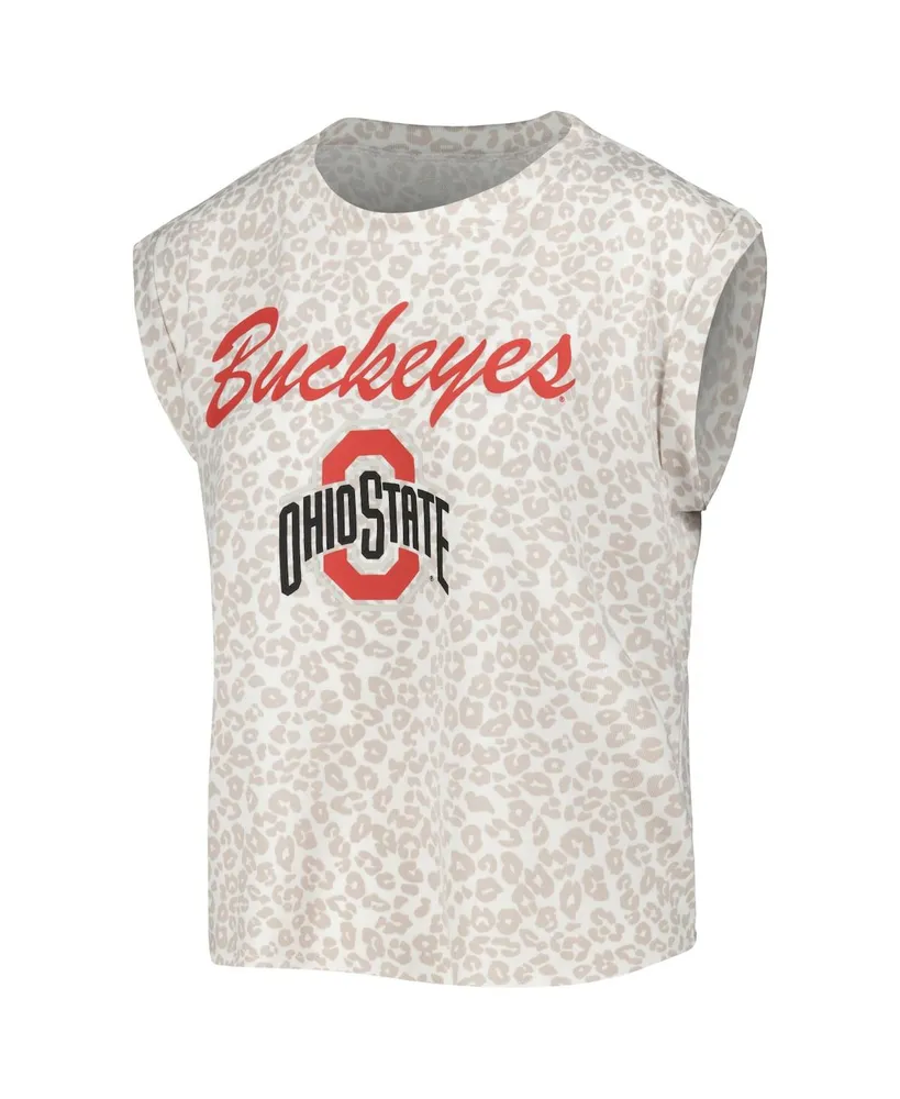 Women's Concepts Sport Cream Ohio State Buckeyes Montana T-shirt and Shorts Sleep Set