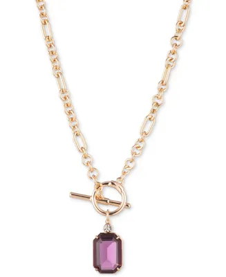 Lauren Ralph Gold-Tone Crystal & Stone 17" Pendant Necklace