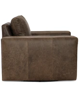 Dawkins 38" Leather Swivel Chair, Created for Macy's