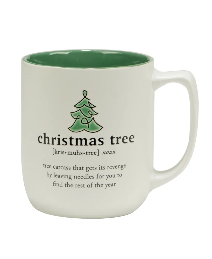 Certified International Christmas Fun Green Sayings 16 oz Mugs Set of 6