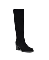 Nine West Women's Koops Square Toe Block Heel Suede Casual Boots