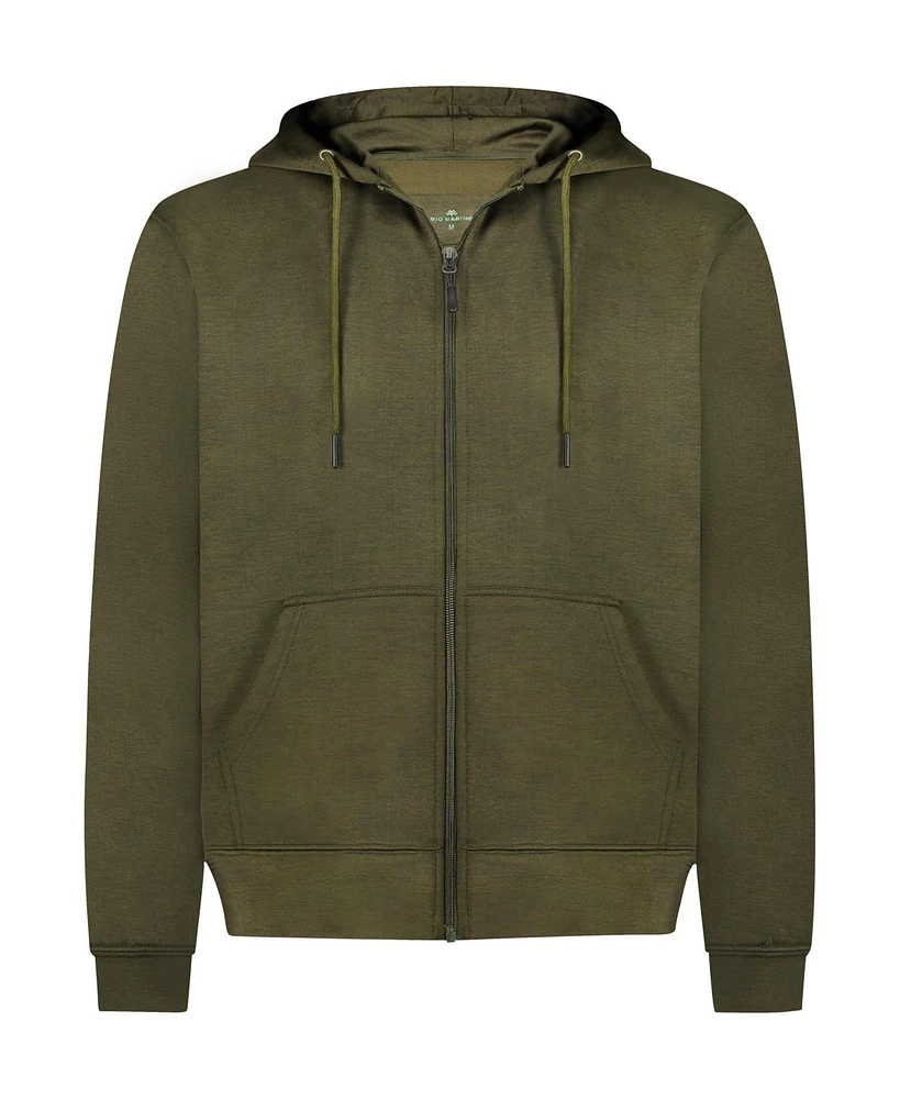 Mio Marino Men's Premium Zip-Up Hoodie for Men with Smooth Silky Matte Finish & Cozy Fleece Inner Lining Sweater Hood