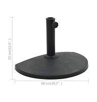 vidaXL Parasol Base Half Round Polyresin 19.8 lb Black