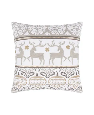 Levtex O Christmas Tree Reindeer Decorative Pillow, 18" x 18"