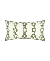Levtex Bretton Woods Green Embroidered Decorative Pillow, 12" x 24"