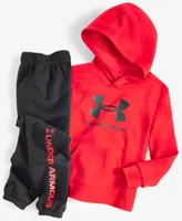 Under Armour Big Little Boys Logo T Shirt Hoodie Fleece Pants Sets Matching Outfits