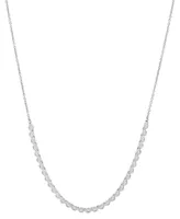 Diamond Bezel Collar Necklace (1/2 c. t.w.) in 10k White Gold, 14" + 3" extender