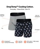 Saxx Men's DropTemp Cooling Cotton Slim Fit Boxer Briefs – 2PK