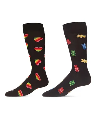 MeMoi Men's Valentine Pair Novelty Socks, Pack of 2 - Black