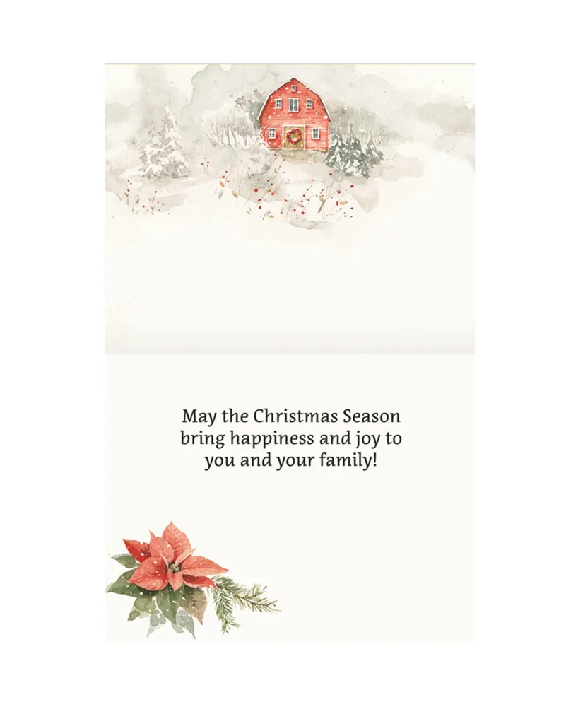 Lang Poinsettia Village Boxed Cards, Set of 18