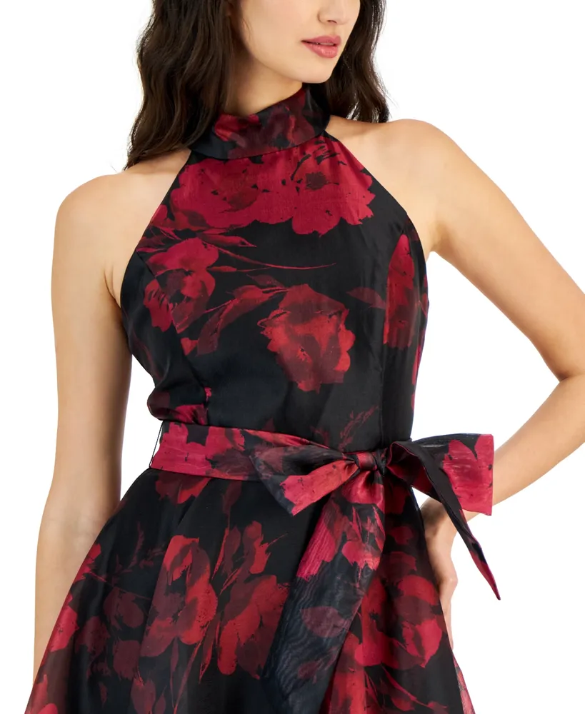 Taylor Women's Floral-Print Fit & Flare Dress