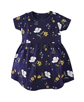 Hudson Baby Toddler Boys Hudson Cotton Short-Sleeve Dresses 2pk, Night Blooms