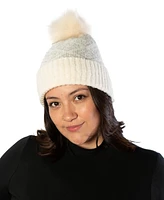 Marcus Adler Geo Lurex Print Beanie with Pom