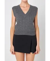 Women's Cable Knit Chunky Vest