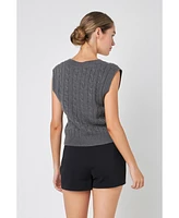 Women's Cable Knit Chunky Vest