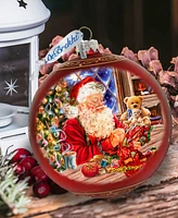 Designocracy Getting Ready for Holidays Santa Lg Glass Holiday Ornaments D. Gelsinger