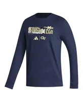 Men's adidas Navy Georgia Tech Yellow Jackets Honoring Black Excellence Long Sleeve T-shirt