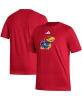 Men's adidas Red Kansas Jayhawks Logo Fresh T-shirt