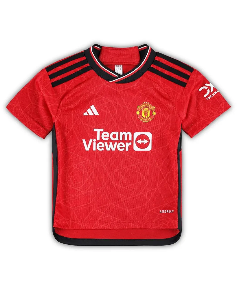 Toddler Boys and Girls adidas Red Manchester United 2023/24 Home Mini Kit