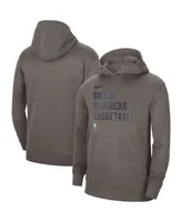 Men's and Women's Nike Olive Gray Dallas Mavericks 2023/24 Performance Spotlight On-Court Practice Pullover Hoodie