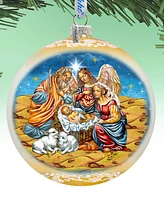 Designocracy Regal Nativity Lg Holiday Mercury Glass Collectible Ornaments G. DeBrekht