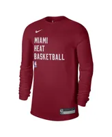 Men's and Women's Nike Red Miami Heat 2023/24 Legend On-Court Practice Long Sleeve T-shirt