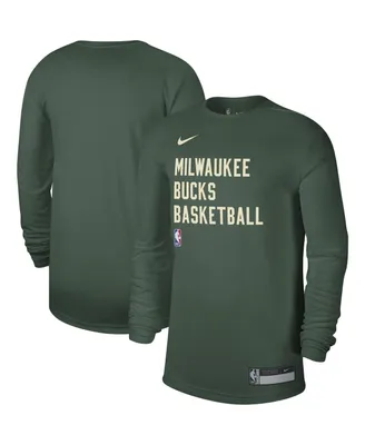 Men's and Women's Nike Hunter Green Milwaukee Bucks 2023/24 Legend On-Court Practice Long Sleeve T-shirt