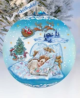 Designocracy Winter Fairy Tale Dream Large Christmas Glass Collectible Ornaments G. DeBrekht