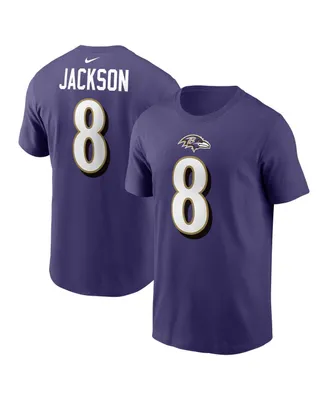 Men's Nike Lamar Jackson Purple Baltimore Ravens Player Name and Number T-shirt