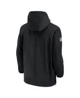 Men's Nike Black New Orleans Saints Sideline Quarter-Zip Hoodie