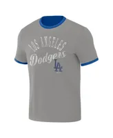 Men's Darius Rucker Collection by Fanatics Royal, Gray Los Angeles Dodgers Two-Way Ringer Reversible T-shirt