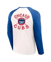 Men's Darius Rucker Collection by Fanatics White, Royal Chicago Cubs Team Color Raglan T-shirt