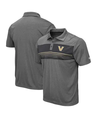 Men's Colosseum Heather Charcoal Vanderbilt Commodores Smithers Polo Shirt