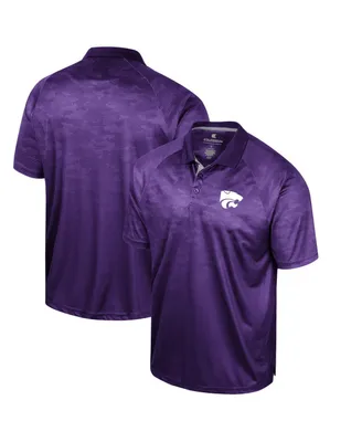 Men's Colosseum Purple Kansas State Wildcats Honeycomb Raglan Polo Shirt