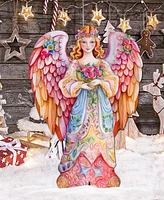 Designocracy Floral Angel 32" Outdoor Christmas Free Standing Garden Decor G. DeBrekht