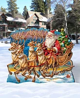 Designocracy Santa in Sleigh 28" Outdoor Holiday Yard Decor G. DeBrekht