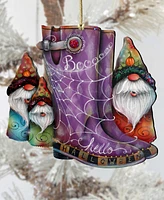 Designocracy Holiday Wooden Ornaments Hello Halloween Boots Home Decor J. Mills-Price