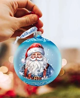 Designocracy Santa's Magical Presence Ball Christmas Mercury Glass Ornaments G. DeBrekht