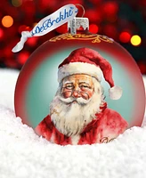 Designocracy Captivating Smile of Santa Ball Mercury Christmas Glass Ornaments G. DeBrekht