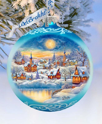 Designocracy Magic Winter Village Ball Mercury Glass Christmas Ornaments G. DeBrekht